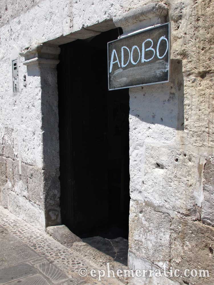 Adobo sign, Arequipa, Peru photo