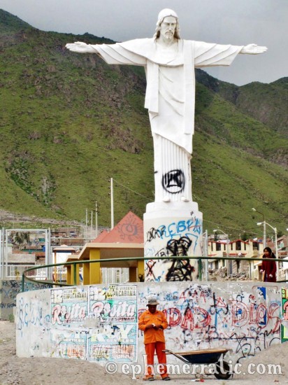 Jesus under construction, Arequipa, Peru photo