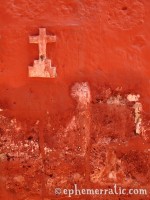 Cross in red, Santa Catalina Monastery and Convent, Arequipa, Peru photo