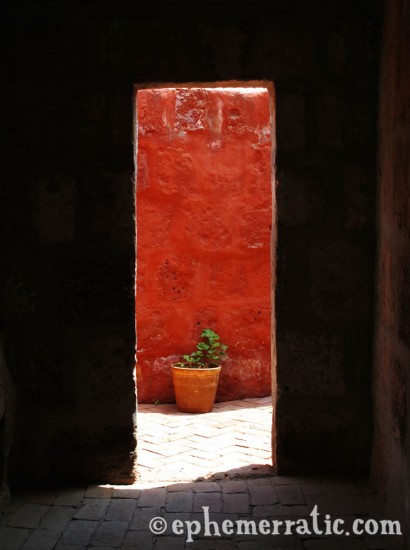 Tall and narrow doorway, Santa Catalina Monastery and Convent, Arequipa, Peru photo