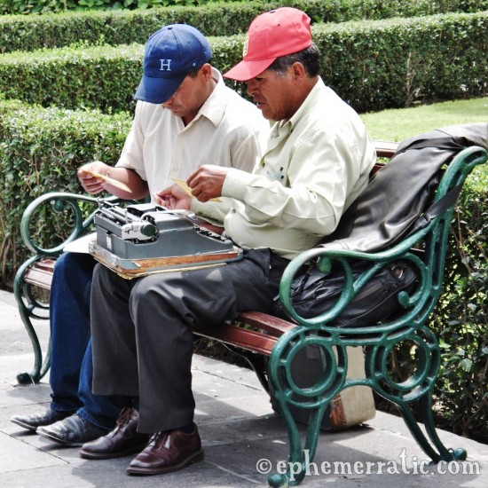 Letter typing vendor, Arequipa, Peru photo