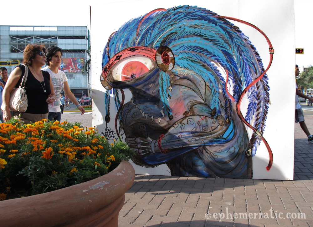 Cyclops street art, Miraflores, Lima, Peru