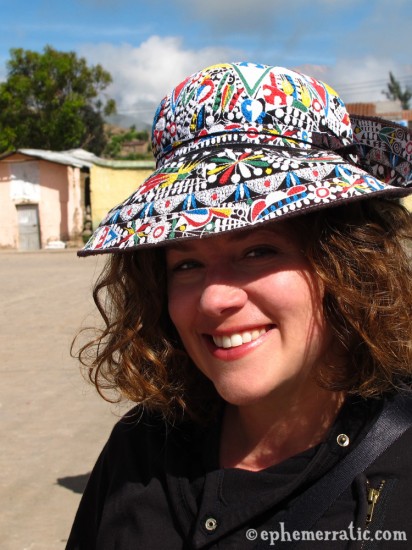 Wearing a tradtional Cabana hat, Cabanaconde, Colca Canyon, Peru