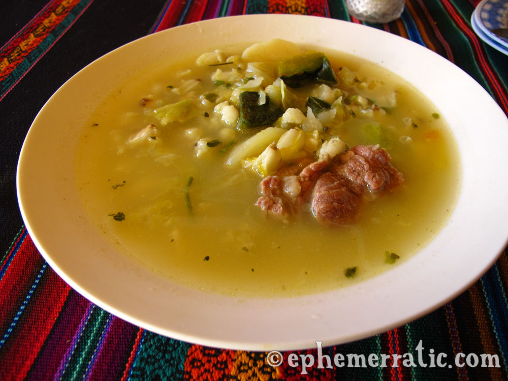 Chairo soup at Sol y Sombra, Cabanaconde, Colca Canyon, Peru photo