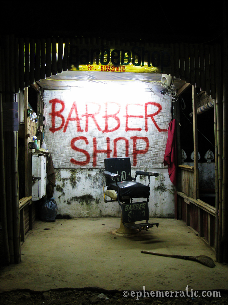 Barber shop in Vang Vieng, Laos