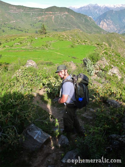 Todd starting the hike to Llahuar, Colca Canyon, Peru photo
