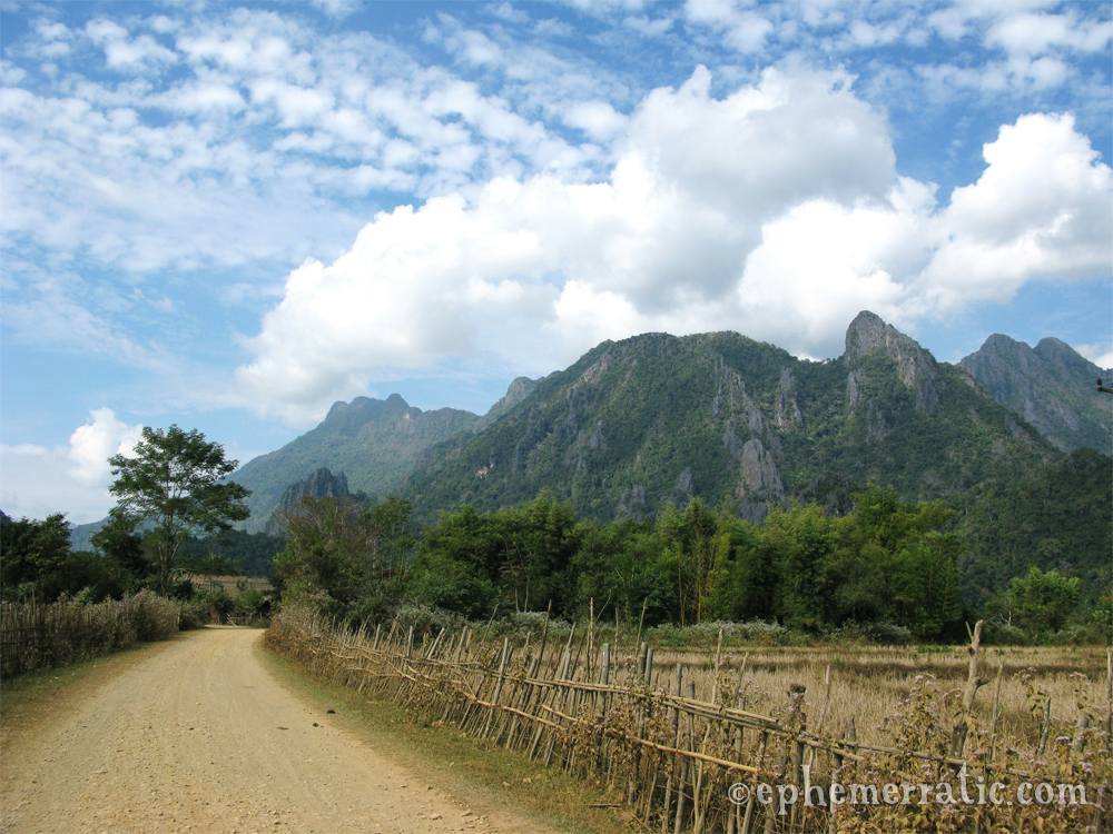Countryside road near Vang Vieng, Laos
