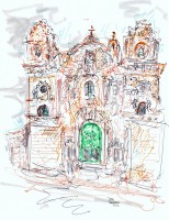 Iglesia la Compañía de Jesús, Cusco, Peru drawing