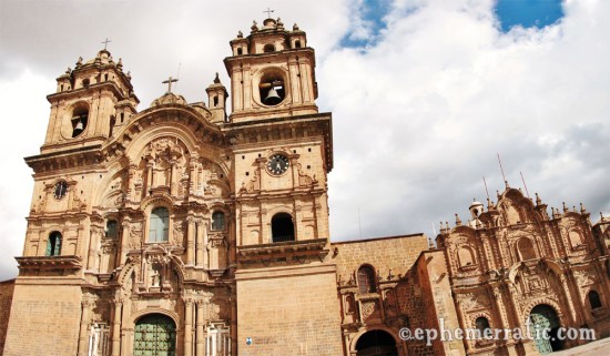 Baroque facade of Jesuit Church, Cusco, Peru photo