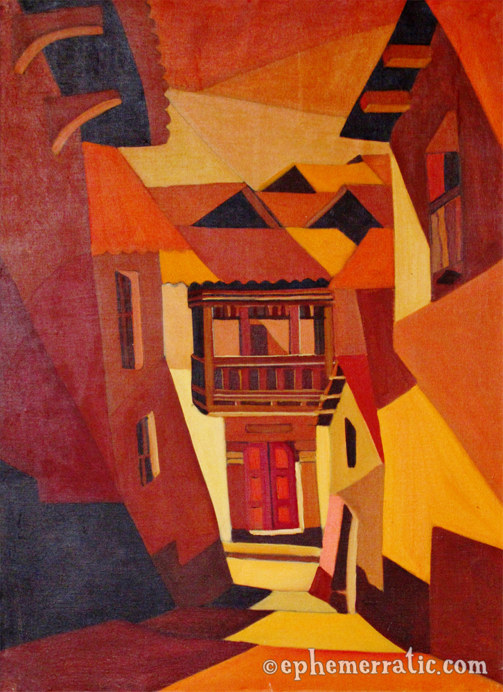 "Calle Cusqueña" by Cruz, Museo de Arte Contemporáneo, Cusco, Peru painting