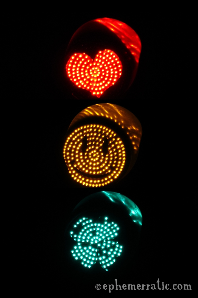 Hacked stoplight street art, Barranco, Lima, Peru by Lauren Girardin