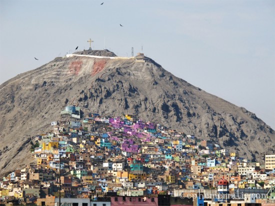 Homes climb the mountain, Lima, Peru