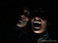 Jenn and Cari in the Cusco, Peru blackout photo
