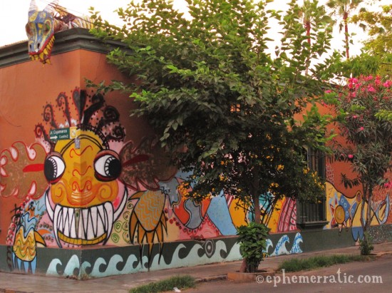 Mighty teeth mural, Barranco, Lima, Peru by Lauren Girardin
