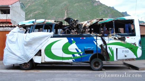 Sacred Valley bus crash, Pisac, Peru photo