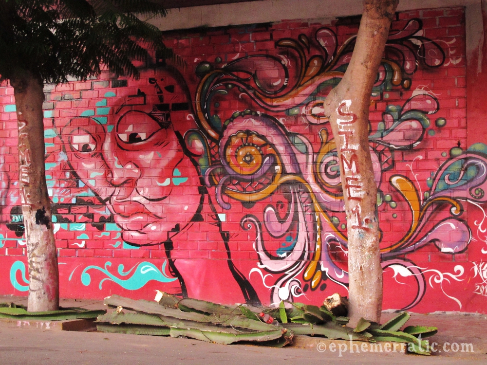 Pink whirlwind portrait, Barranco, Lima, Peru by Lauren Girardin