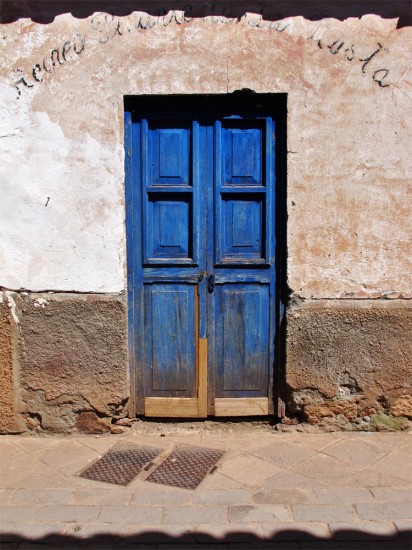 Blue door, Pisac, Peru photo