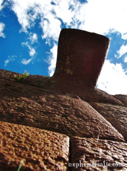Mysterious Incan wall nipple, Pisac ruins, Peru photo