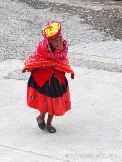 Quechua old woman, Ollantaytambo, Peru photo