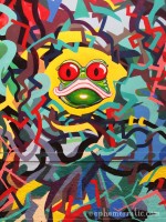 Red-eyed frog mural, Barranco, Lima, Peru by Lauren Girardin