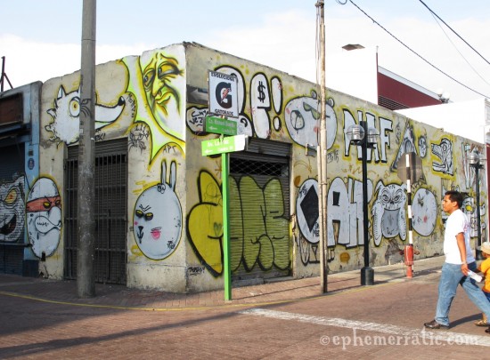 Turtle, wolf, rabbit, and more graffiti, Miraflores, Lima, Peru by Lauren Girardin