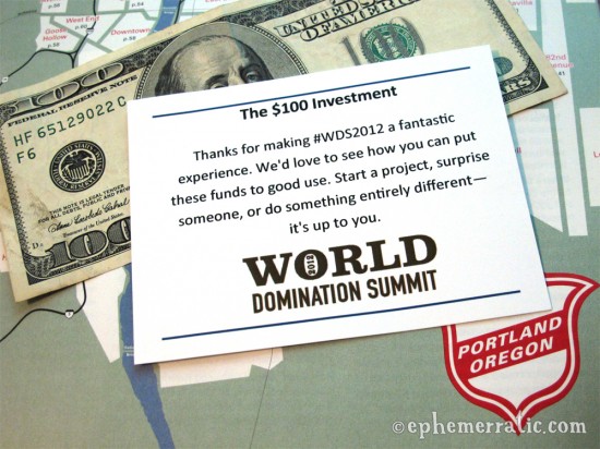 World Domination Summit 2012 investment challenge photo